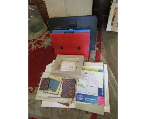 Art equipment including paper, boards, portfolio cases and picture mounts etc 