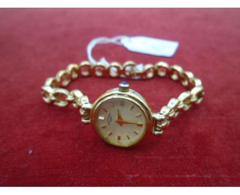 Ladies rotary watch with metal core chain strap
