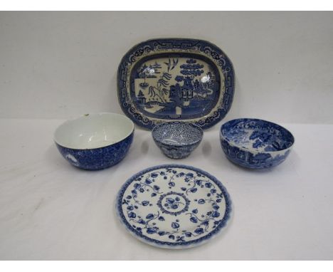 Copeland Spode bowl and vintage blue and white china