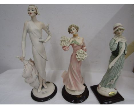 3 Florence art deco figures, boxed with certs 
