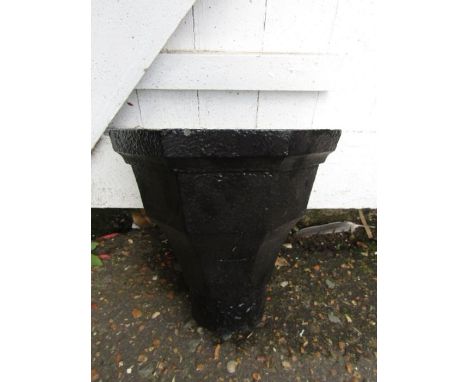 A cast iron gutter hopper- with tray to use as planter 26cm tall