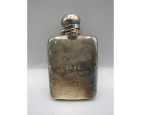 A silver plated hip flask 115gms