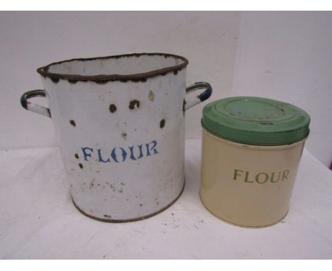 Enamel flour bins