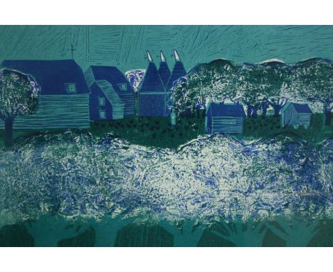 Robert Tavener (1920-2004) lithograph, 'Kentish oast houses no.2', Eastbourne, titled and signed in pencil and dated '67'. H.
