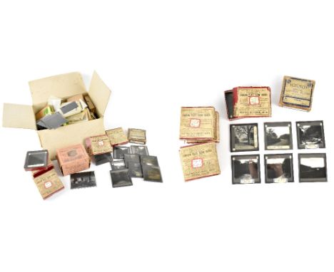 A good quantity of glass lantern and photographic glass slides, some boxes are labeled for Rochdale, Ashworth and Ashwell, ra