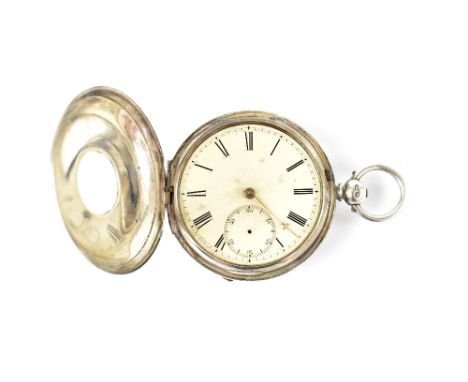 J &amp; J Ward, 60 King Street, Manchester; a Victorian hallmarked silver and enamel key wind full hunter fusée pocket watch 