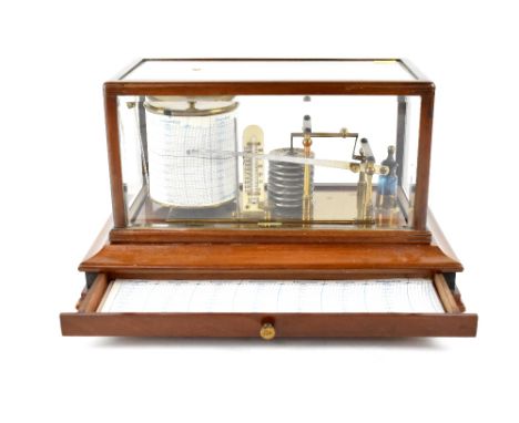 A late 19th/early 20th century barograph retailed by Kerr &amp; Mackellar, Glasgow, with mercury thermometer contained within