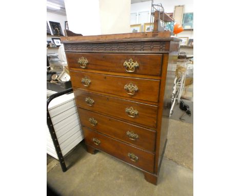 An Edward VII Chippendale Revival mahogany dressing chest 