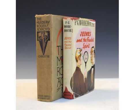 Books - Agatha Christie - The Murder Of Roger Ackroyd, first US edition 1926, together with P.G. Wodehouse - Jeeves And The F