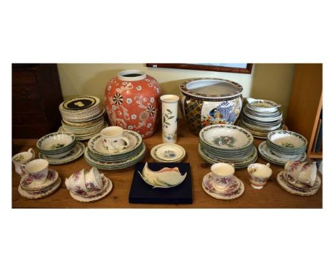 Royal Worcester part dinner service decorated with the Worcester Herbs pattern, a floral patterned six person tea service, tw