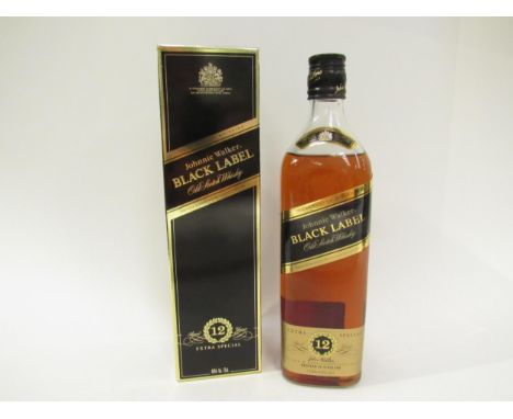 Johnnie Walker Black Label 12 years old Scotch Whisky, 75cl, boxed 