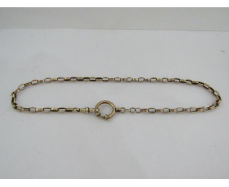 A gold watch chain, unmarked 9g 
