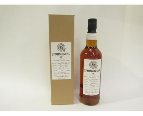 Springbank 17 year Old Society Single Malt Scotch Whisky, distilled Dec 1990, bottled Feb 2008, matured in re-filled Port Hog