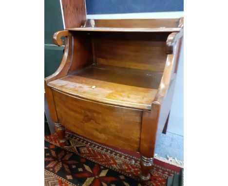 A 19th century Lancashire mahogany commode and a mid 20th century Dante painted trayLocation: stairs 