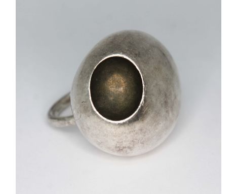 A Danish Modernist "Cave" ring number 441, designed by Jacqueline Rabun for Georg Jensen, marked '925 S Denmark', wt. 36.63g,