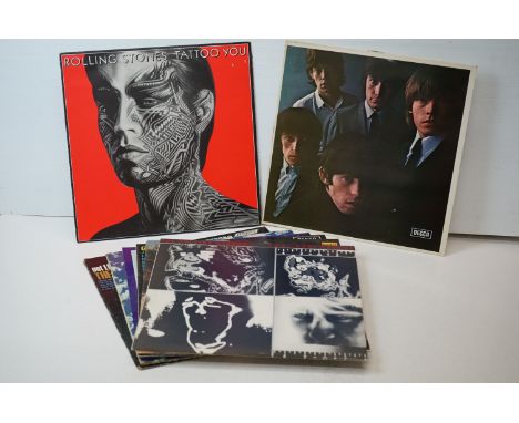 Vinyl - Eight The Rolling Stones LPs to include No 2 LK4661 later re-release boxed Decca red label, non flipback sleeve, Tatt