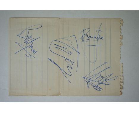 Music Memorabilia - The Rolling Stones a set of four autographs on one sheet of paper signed clearly in blue biro by Mick Jag