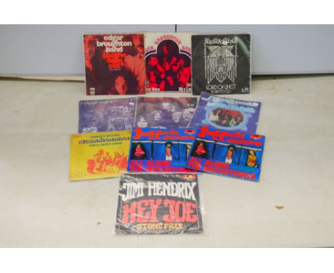 Vinyl - 10 1970s Rock picture disc 7" singles to include 3 x Jimi Hendrix, 2 x Edgar Broughton Band, 3 x Hawwind, and 2 x Ste