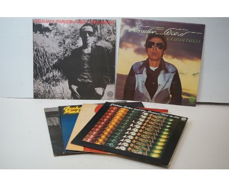 Vinyl - Six Graham Parker LPs to include Howlin' Wind, Heat Treatment, Stick to Me, The Up Escalator, Squeezing Out Sparks, a