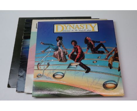 Vinyl - Modern Soul / Funk / Boogie 5 Rare UK pressing LP's. Dyasty 'Adventures In The Land Of Music' (1980 fully signed slee