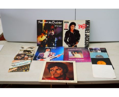 Vinyl - Michael Jackson &amp; Prince - Michael Jackson Bad LP, 3 x Prince 12" singles, 8 x Jacko 7" singles, condition gd-vg+