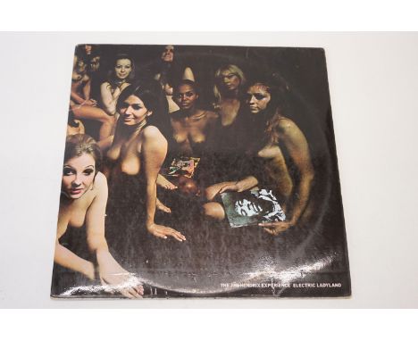 Jimi Hendrix Electric Ladyland (Track 61300819) white text inside gatefold, Jimi to right on opening.  Sleeve VG some shelf w