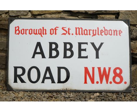 Beatles Memorabilia - Abbey Road original 1960's street sign. A fantastic opportunity to purchase an original metal &amp; ena