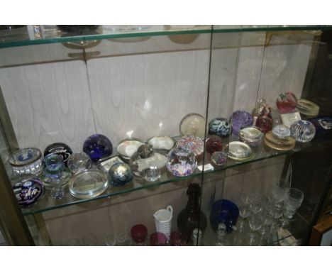 A COLLECTION OF PAPERWEIGHTS including a Whitefriars millefleur with label, Perthshire, Commemorative, Caithness and others