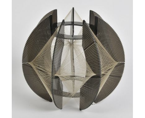 A MODERNIST LIGHT CEILING LIGHT, probably 1960s, in the manner of Naum Gabo, with wirework intersections, 34cm high