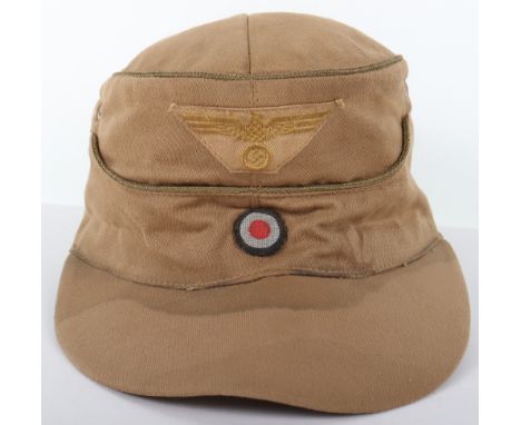 Kriegsmarine Officers Tropical Pattern Field Cap, light tropical cloth cap with golden wire piping to the crown and bordering