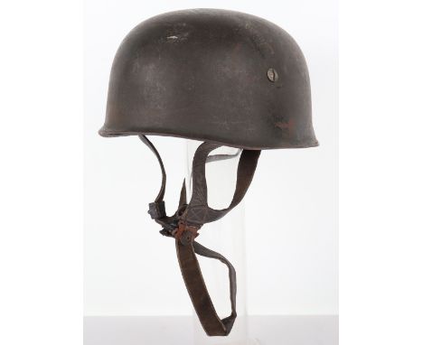 German Luftwaffe Paratroopers Steel Combat Helmet, being the late war pattern flared edge type. Non-decal example with spanne