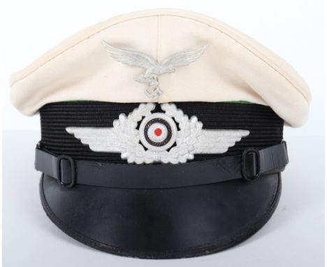 Luftwaffe Air Traffic Control Summer Pattern NCO’s Peaked Cap, standard white toped NCO’s summer pattern cap with light green