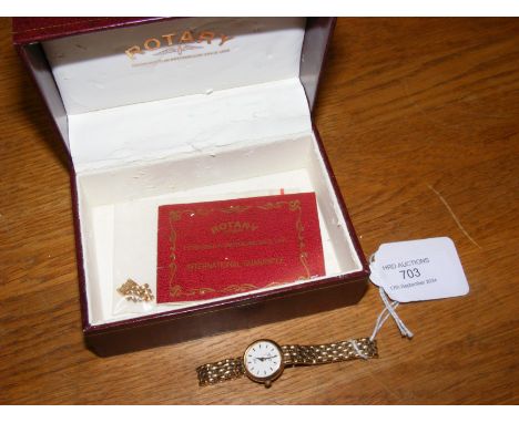 A lady's 9ct yellow gold Rotary wristwatch - with box 