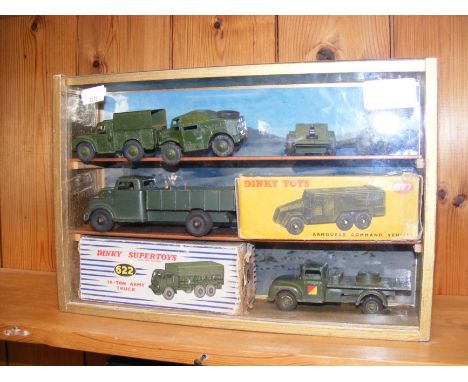 Army Dinky Toys, including Armoured Command Vehicle 677 and 10 Ton Army Truck 622 