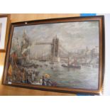 J. BLACKMORE - oil on canvas of the River Thames -