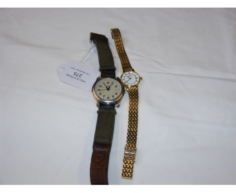 A stainless steel cased Swiss Army wristwatch and a lady's Rotary ditto 