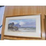 LENNARD LEWIS - watercolour of coastal fishing sce