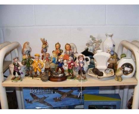 A collection of Will Young Devonshire Pottery figures, together with other collectable ornaments, including Hummel CONDITION 