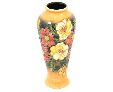Emma Bossons for Moorcroft Pottery, a vase in the Victoriana design, impressed, signed and marked M.C.C. 748, ©97, 21cm.Condi
