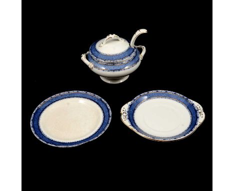 Burleigh Ware 'Sandon' pattern part dinner service, two Wedgwood Imari style plates, boxed set of four Worcester Evesham smal