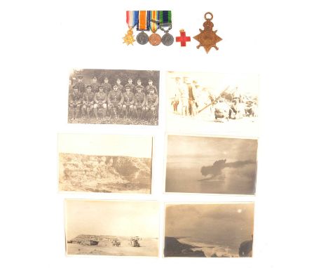 WW1 medals - A 1914-15 star, awarded o 2 Lieut. C T Beale, E Lan R; a group of four miniature medals, to include 1914-15 Star