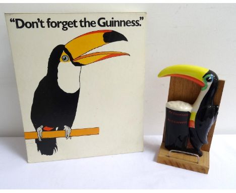 CARLTON WARE GUINNESS ADVERTISING WALL MOUNTING TOUCAN'My Goodness My GUINNESS', printed marks to reverse, 18.2cm high, toget