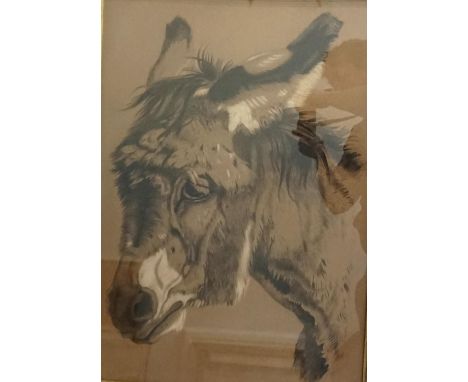 LARGE PORTRAIT STUDY OF A DONKEY'S HEADcharcoal and pastel, 68cm x 47.5cm 