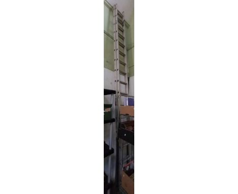 An eight meter aluminium extendable ladder