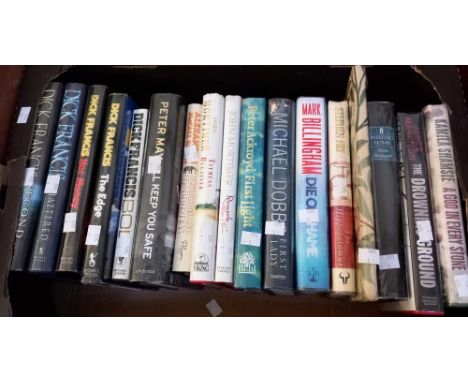 A selection of signed first edition hard back books in original dust jackets authors include: Dick Francis (5), Peter May, Al