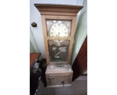 A vintage Gledhill-Brook time recorder in oak case for restoration
