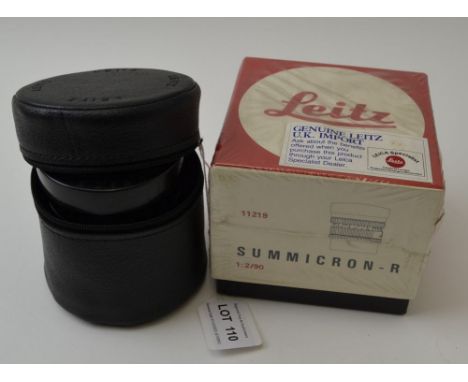 A "Leitz" Summicron-R 1.2/90 E55 3343548 lens in pouch with original box