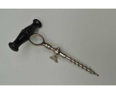 First quarter 20th century English champagne tap with ebonised handle