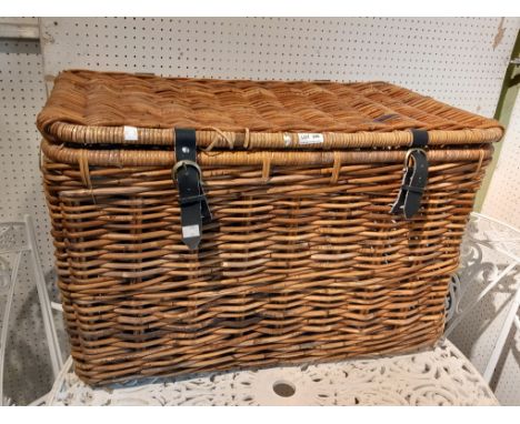 A large wicker hamper