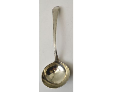 Richard Crossley, An 18th century silver sauce ladle, with bead decoration, London 1782, weight: 48g